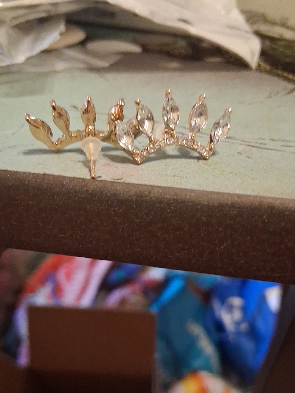 Gold Crystal Leaf Ear Climbers - Elegant Women's Accessory